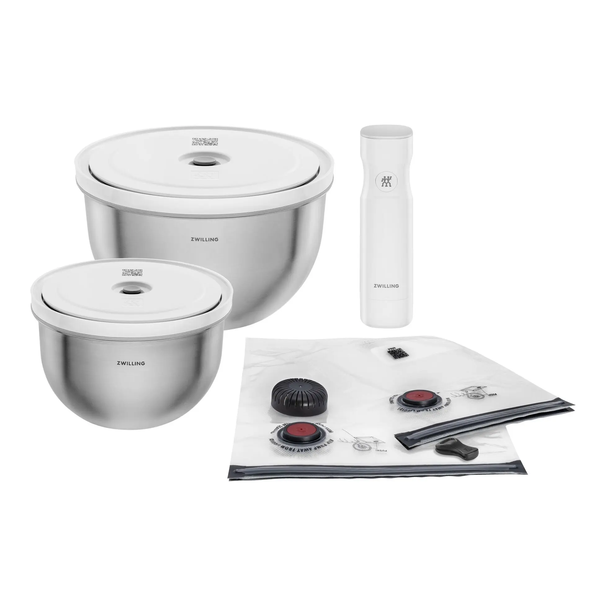 Zwilling Vakuovací nerezové mísy Fresh & Save s pumpou a sáčky, M/L 1031015