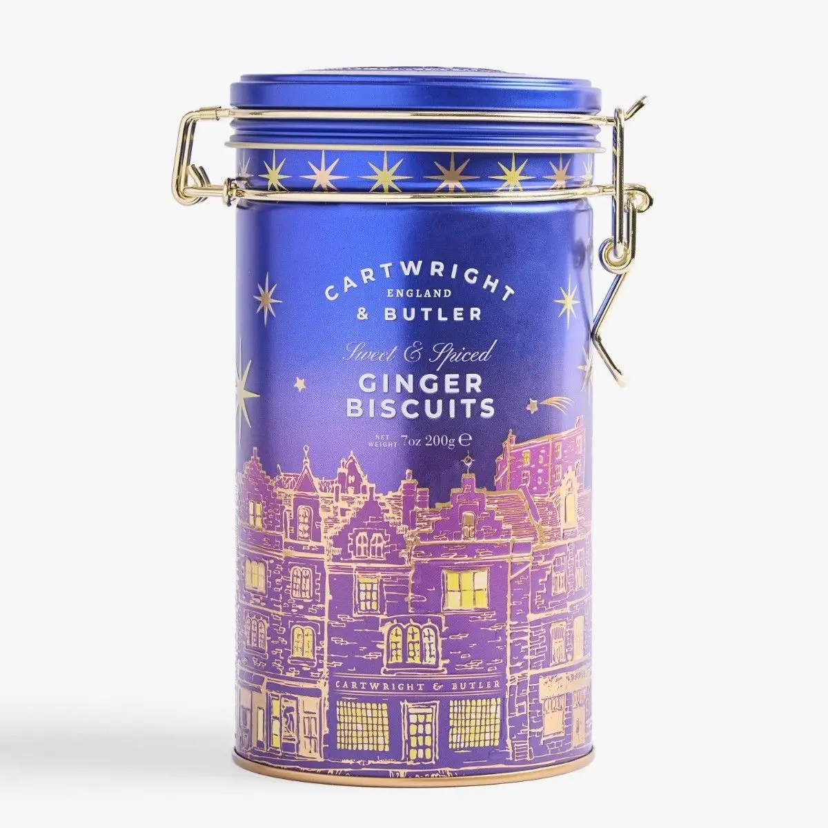 Cartwright & Butler Máslové sušenky s kousky zázvoru v plechovce Night Before Christmas v plechové dóze, 200 g 4191