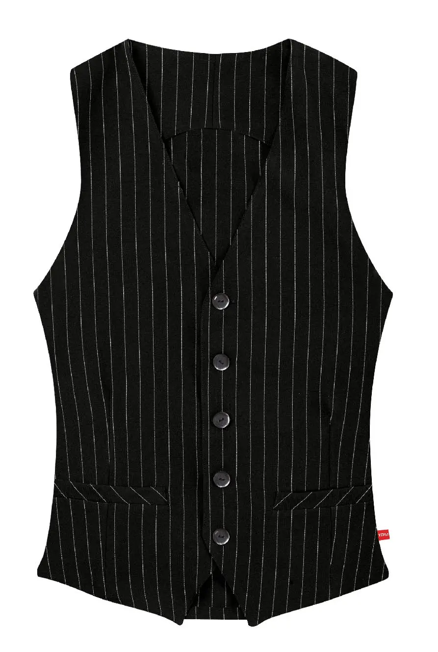 Číšnická vesta TOMA - UNISEX - jemné bílé pásy