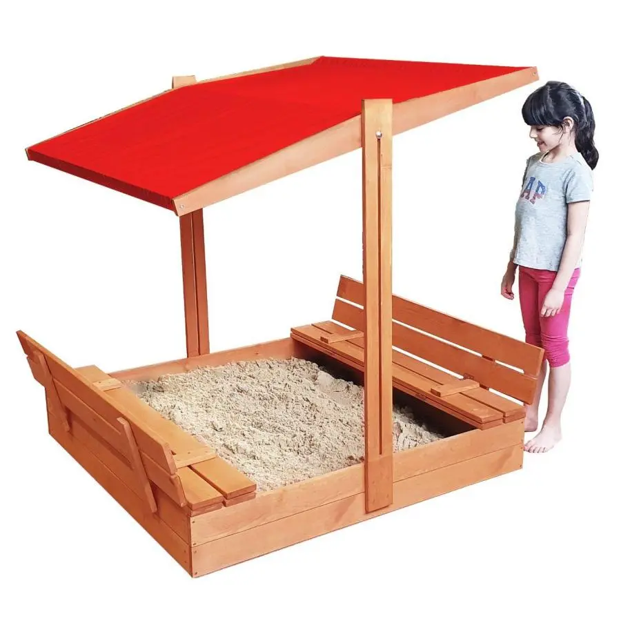 Impregnované pískoviště se stříškou s UV filtrem - 140x140 cm