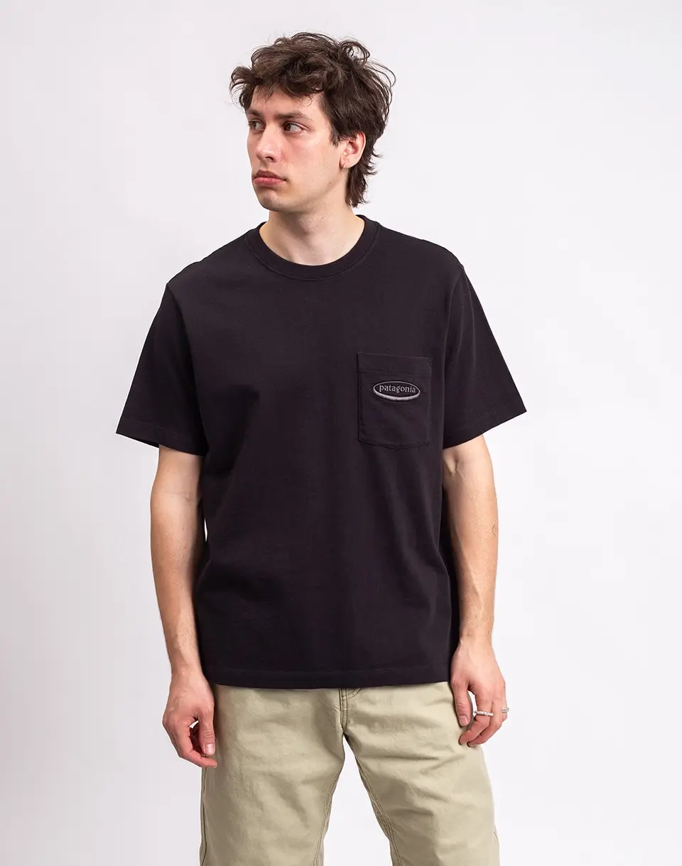 Tričko Patagonia M's MW '95 Oval Logo Pocket Tee Black