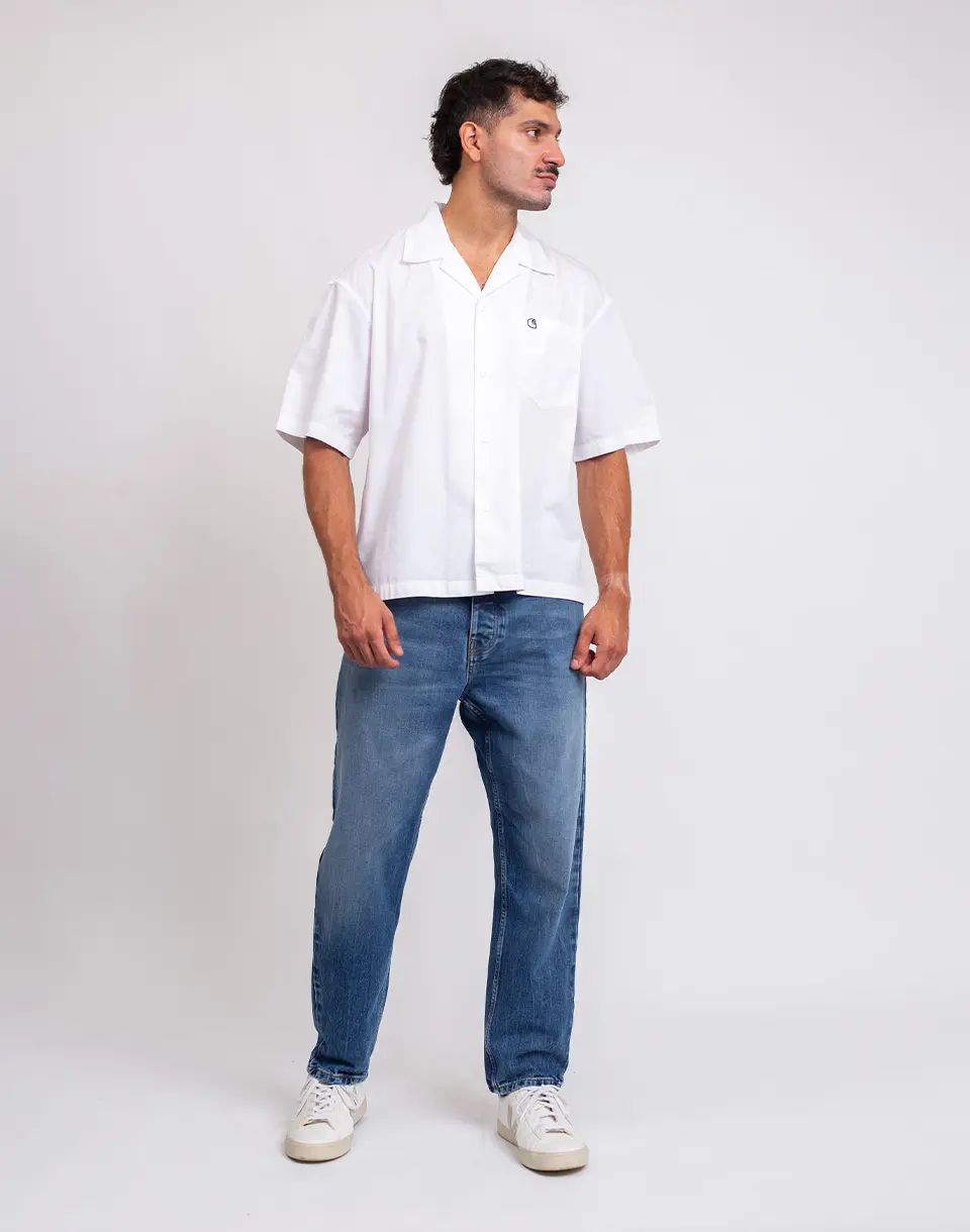 Carhartt WIP Newel Pant Blue marble used wash