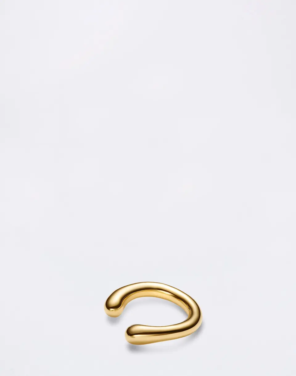 Maria Black Curl Ear Cuff Medium Gold Gold