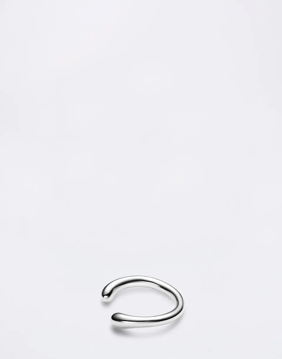 Maria Black Curl Ear Cuff Small Silver Silver