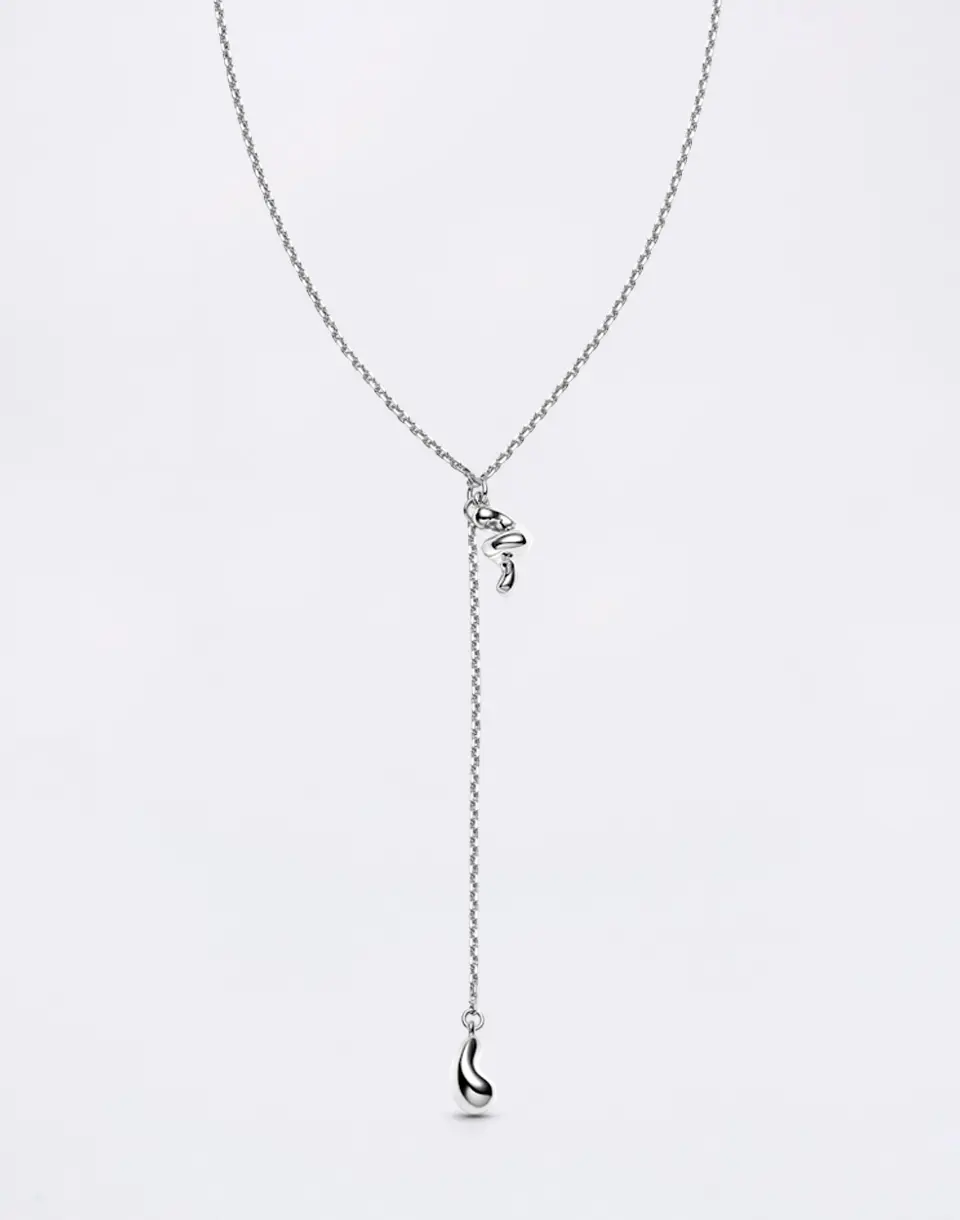 Maria Black Whirl Necklace Silver Silver