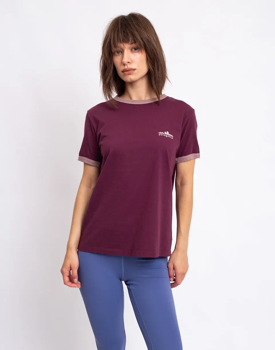 Tričko Patagonia W's Fitz Roy Foothills Ringer Tee Berry Fig