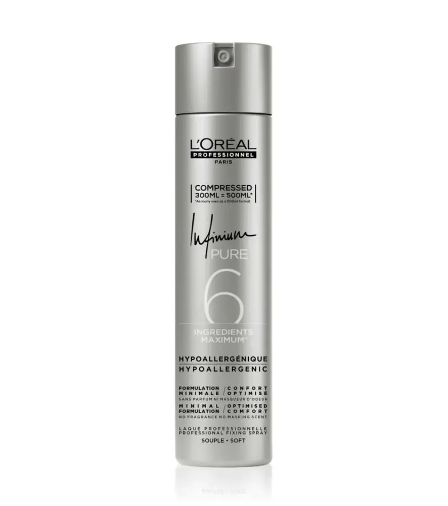 L’Oréal Professionnel Infinium Pure Soft – Hypoalergenní Profesionální Lak na Vlasy 300 ml (Compressed = 500 ml)