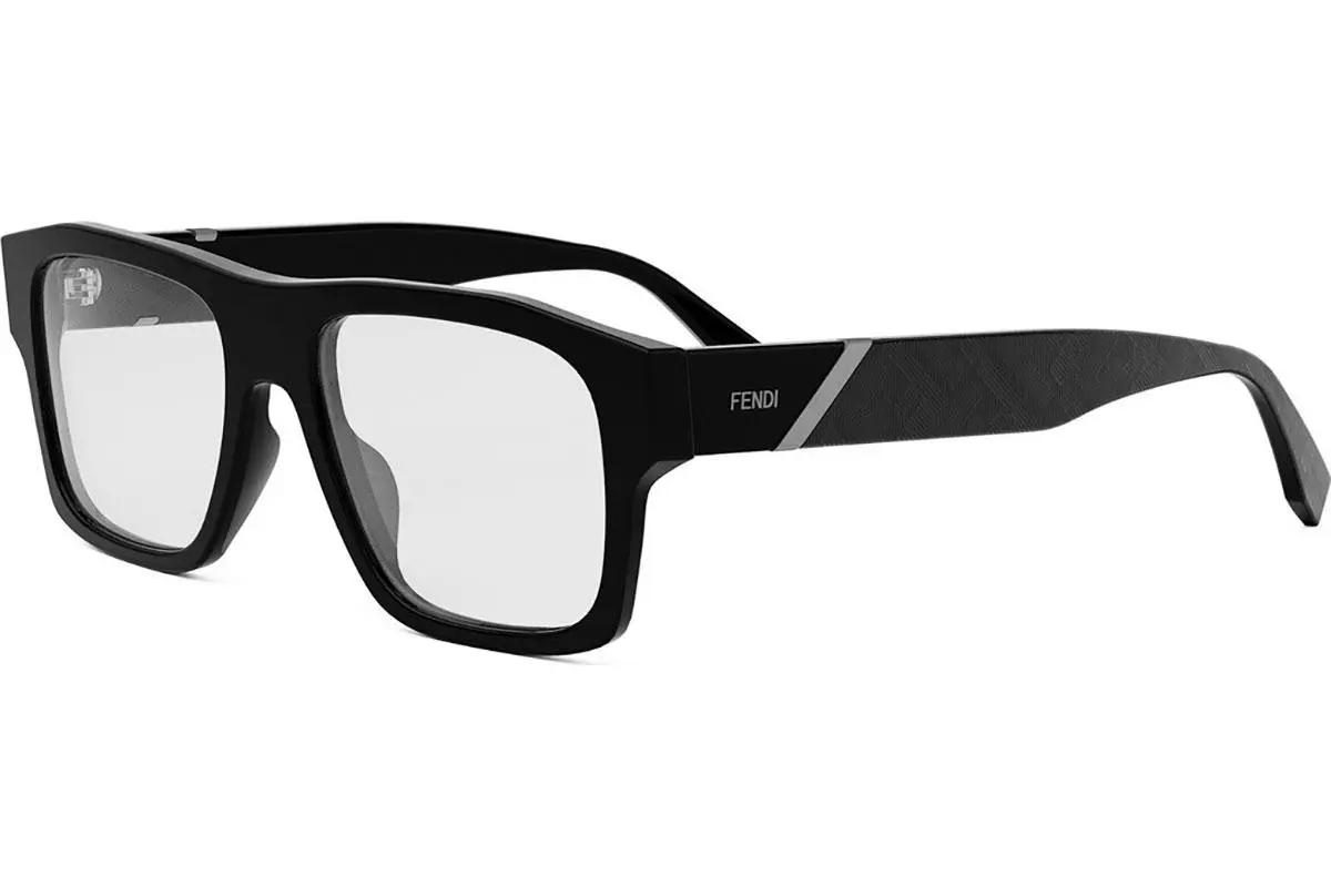 FENDI Diagonal Black Square Eyeglasses - ONE SIZE (53)