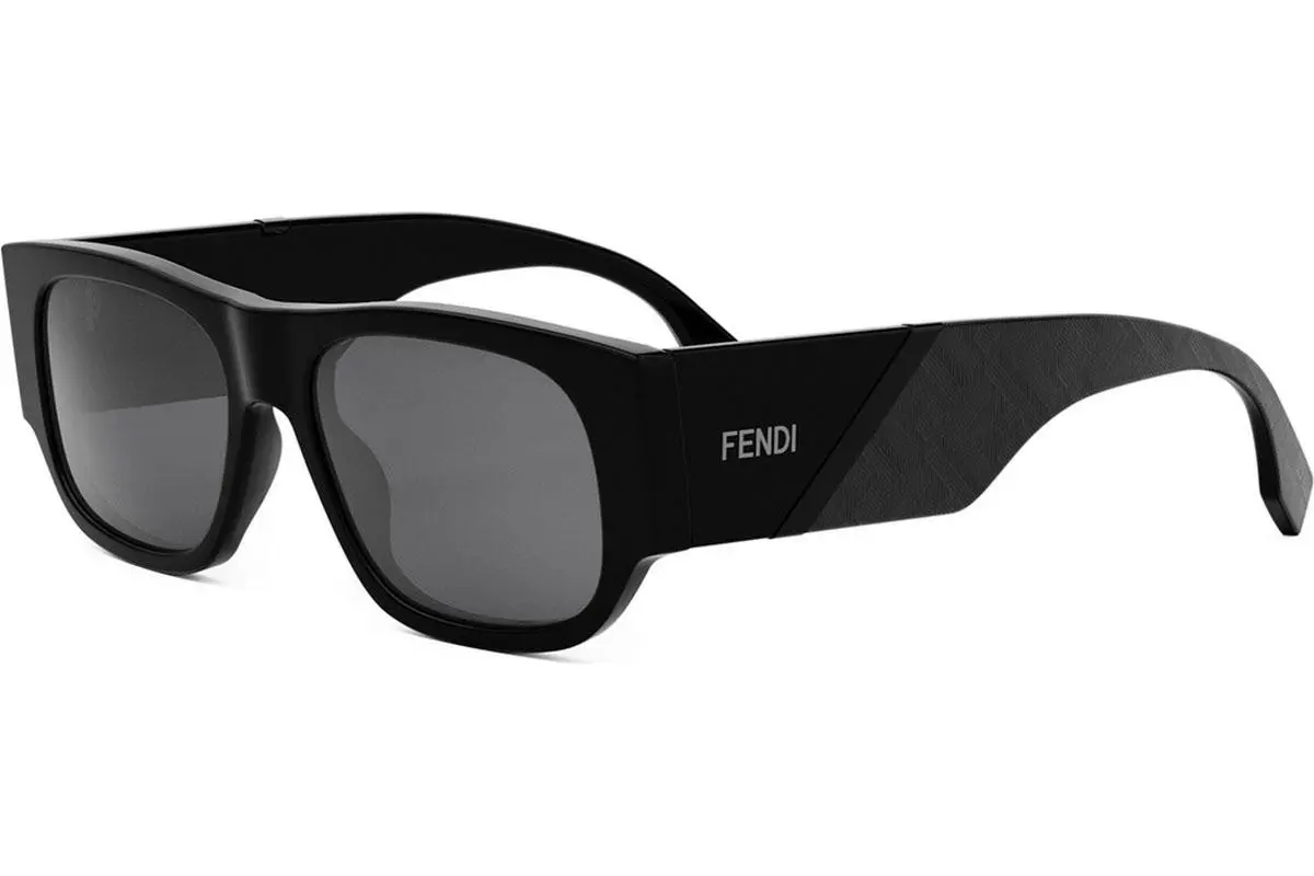 FENDI Diagonal Black Rectangular Sunglasses - ONE SIZE (54)