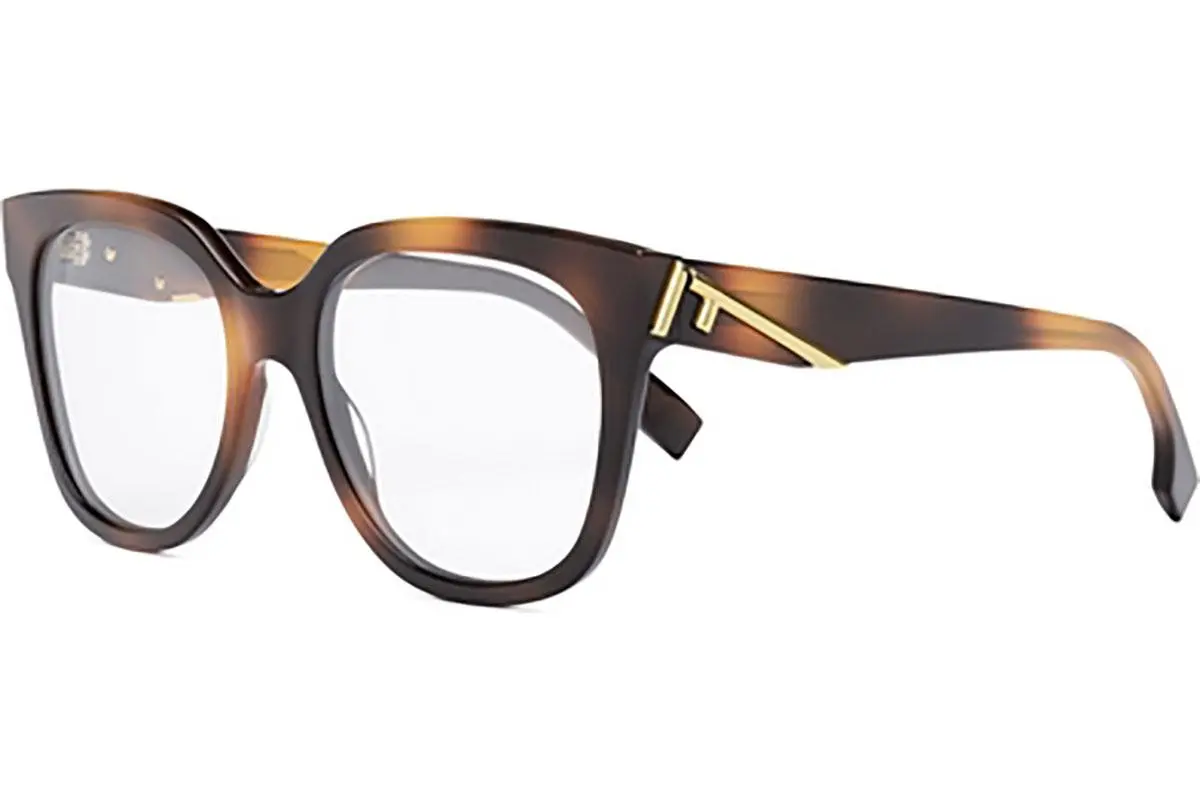 FENDI First Havana Square Eyeglasses - ONE SIZE (54)