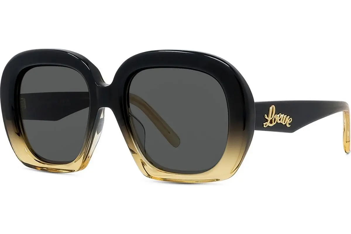 Loewe Loewe Curvy Brown Geometric Sunglasses - ONE SIZE (53)