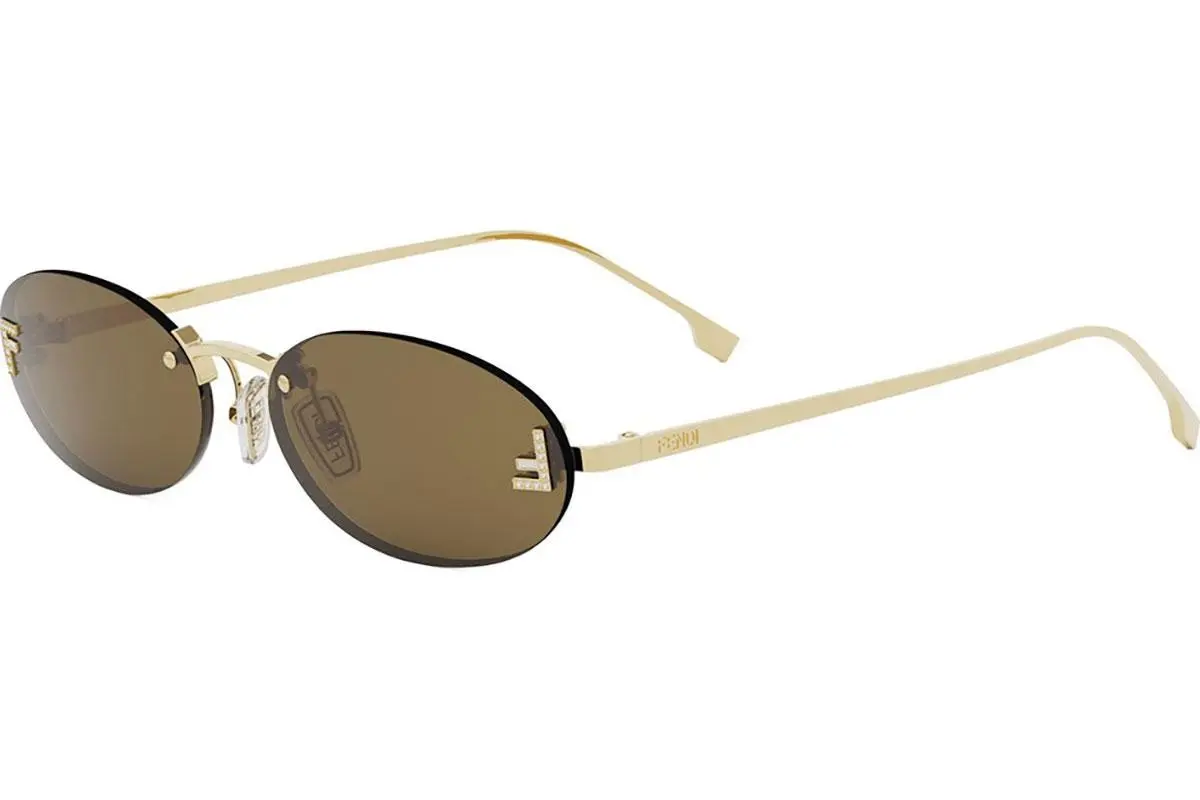 FENDI First Crystal Yellow Oval Sunglasses - ONE SIZE (54)