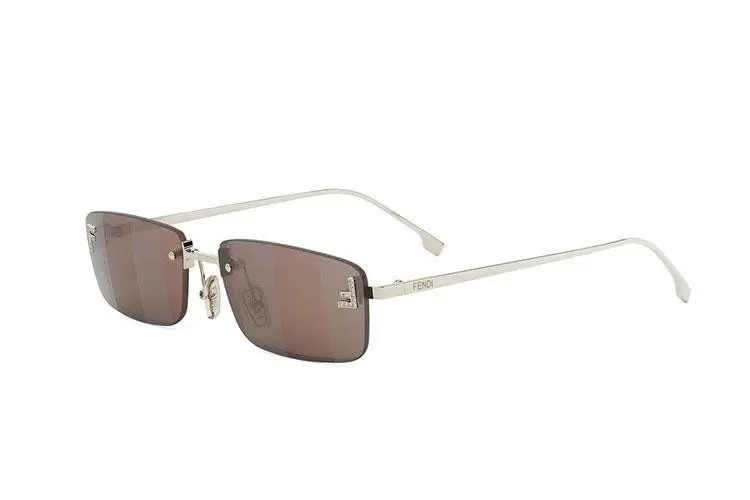 FENDI First Crystal Yellow Rectangular Sunglasses - ONE SIZE (54)