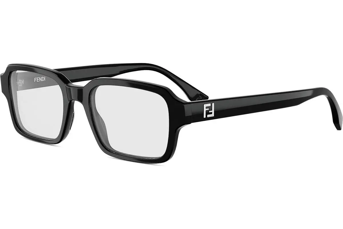 FENDI Squared Black Rectangular Eyeglasses - ONE SIZE (53)