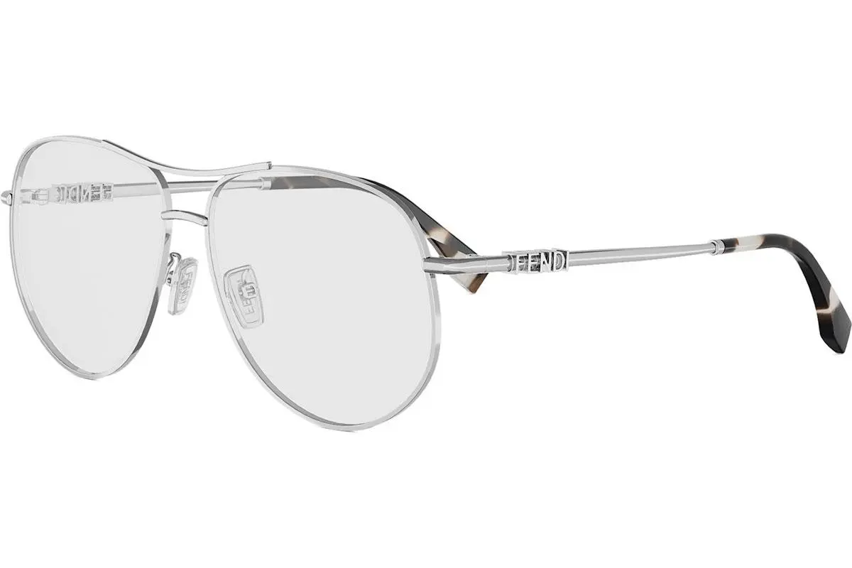 FENDI Fendigraphy Silver Pilot Eyeglasses - ONE SIZE (59)