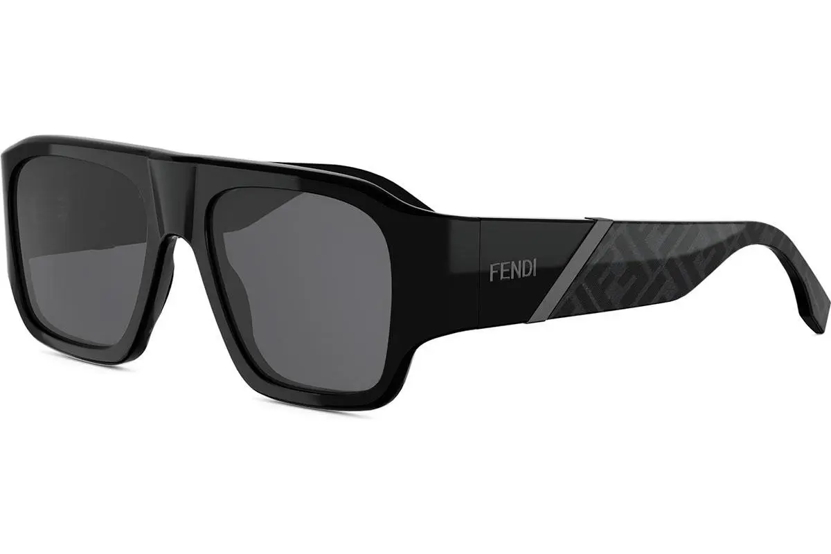 FENDI Diagonal Black Square Sunglasses - ONE SIZE (54)