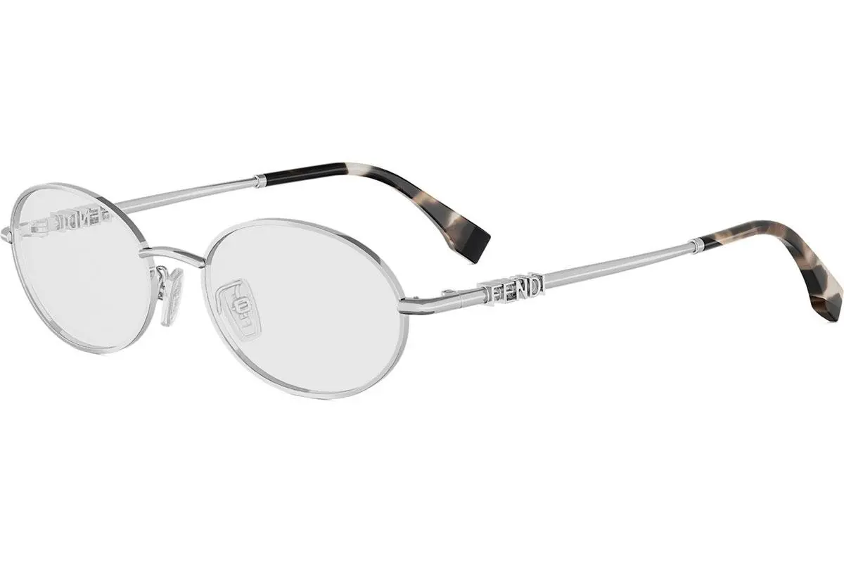 FENDI Fendigraphy Grey Oval Eyeglasses - ONE SIZE (52)