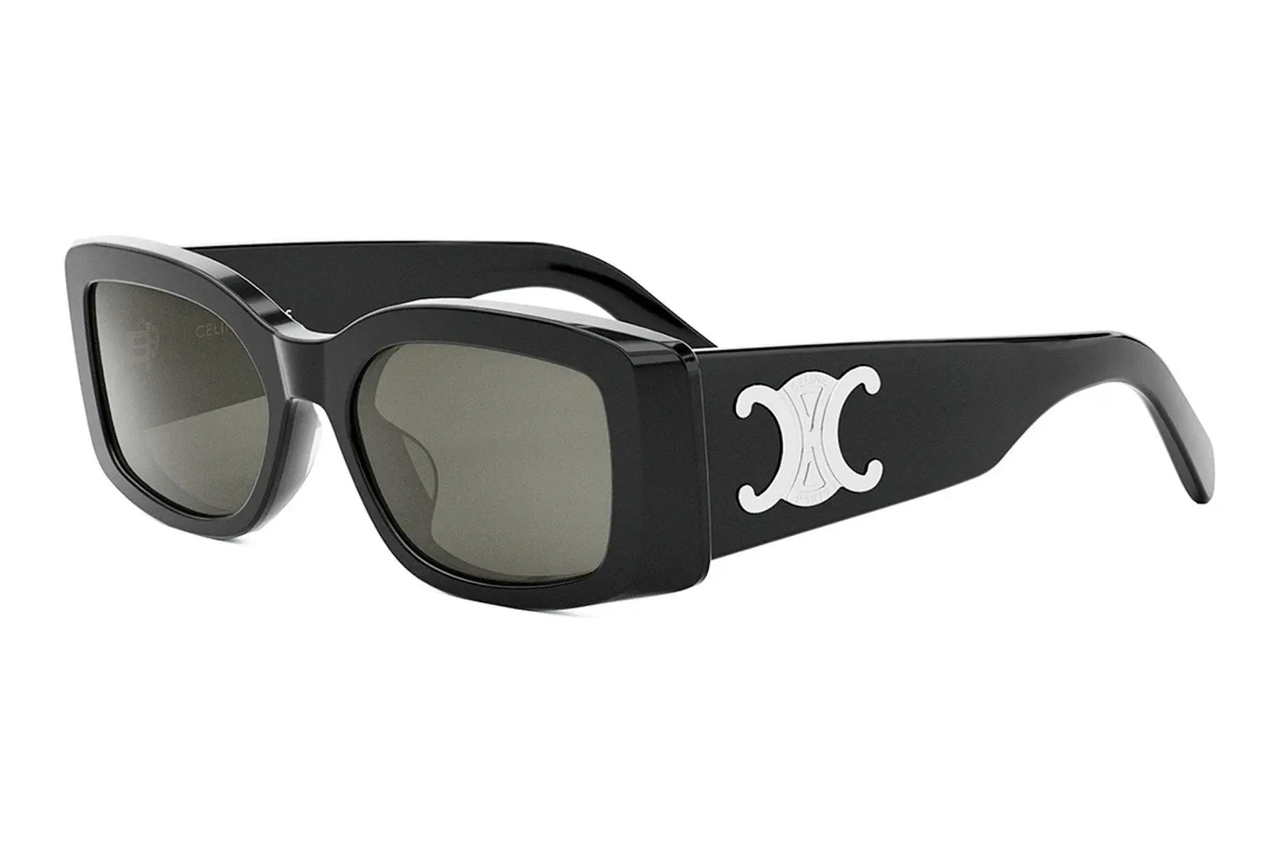 Celine Maxi Triomphe Black Rectangular Sunglasses - ONE SIZE (53)