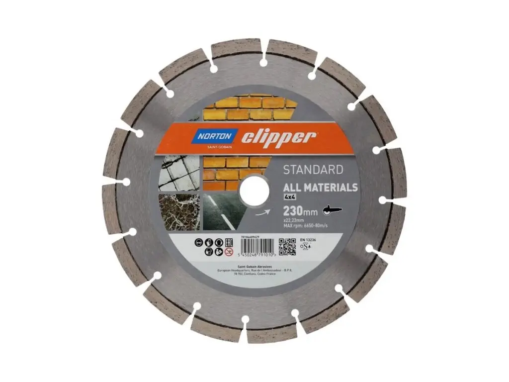 NORTON clipper 70184609629 kotouč diamantový 230x22.23mm řezný STANDARD ALL MATERIALS