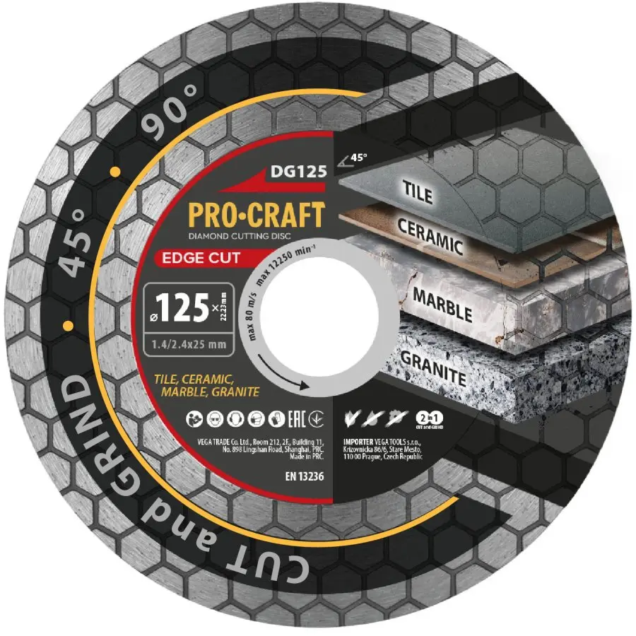 Procraft DG125 Edge Cut - diamantový kotouč