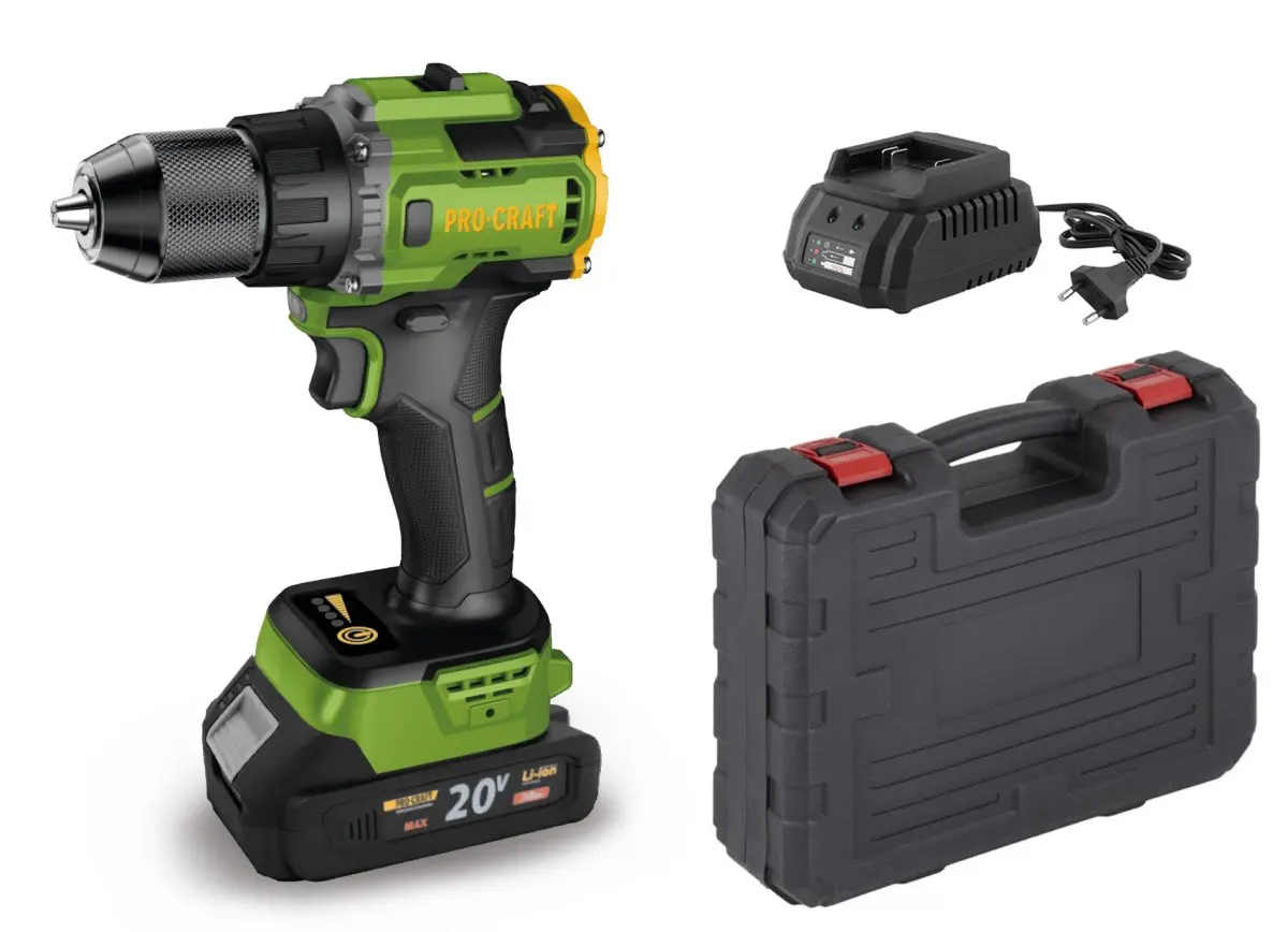 PROCRAFT PA18LiH aku vrtačka bezuhlíková 20V LiIon 2Ah PA18LiH-1B-C