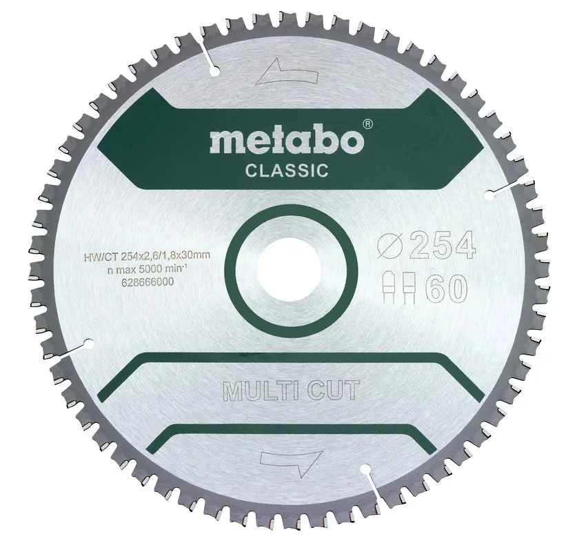 METABO pilový kotouč 254x2,6/1,8x30mm MULTI CUT - CLASSIC 60Z trapéz 5°neg. 628285