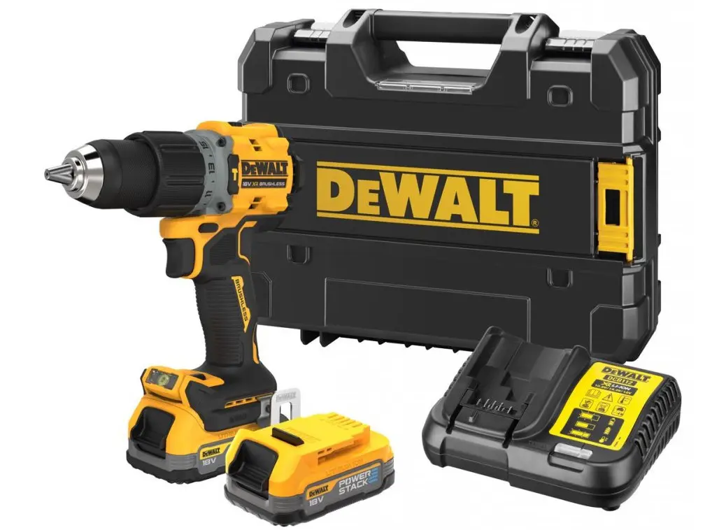 DeWALT DCD805E2T příklepová bezuhlíková aku vrtačka XR POWERSTACK LiIon 18V 2x1,7Ah