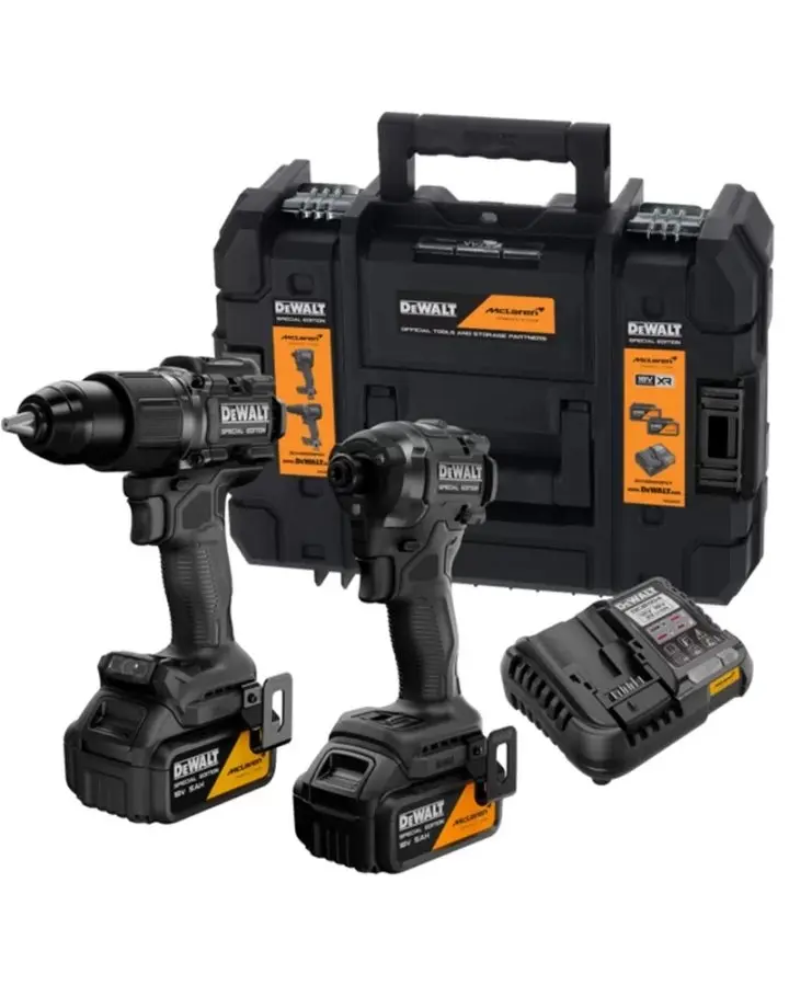 DeWALT - 18V AKU sada příklepové vrtačky a rázového utahováku, McLaren, 2x aku 5,0 Ah Li-Ion XR, nabíječka DCK2222MP2T