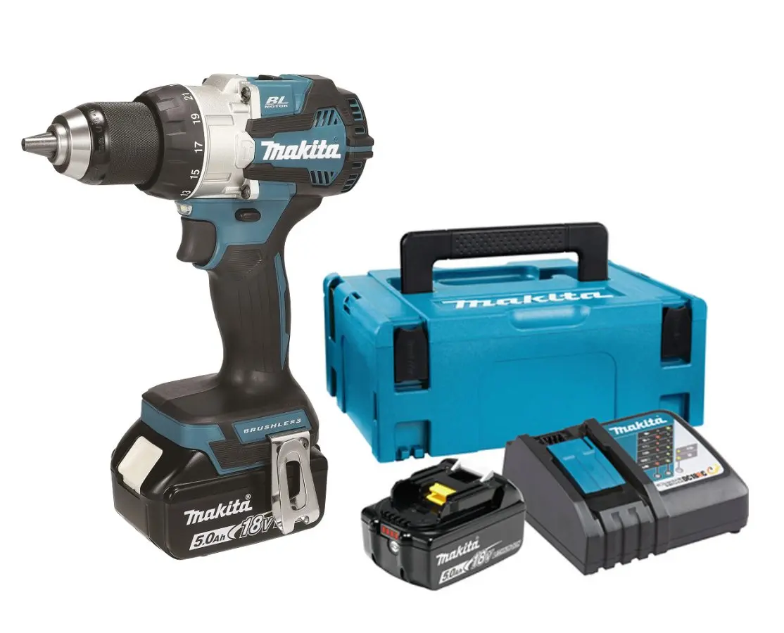 MAKITA DHP489RTJ bezuhlíková příklepová aku vrtačka LiIon LXT 18V 2x5Ah, Makpac