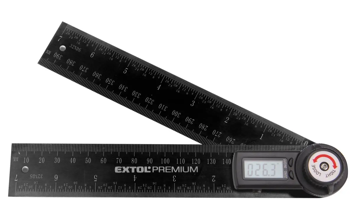 Digitální úhloměr s pravítkem 200 mm EXTOL PREMIUM 8823510
