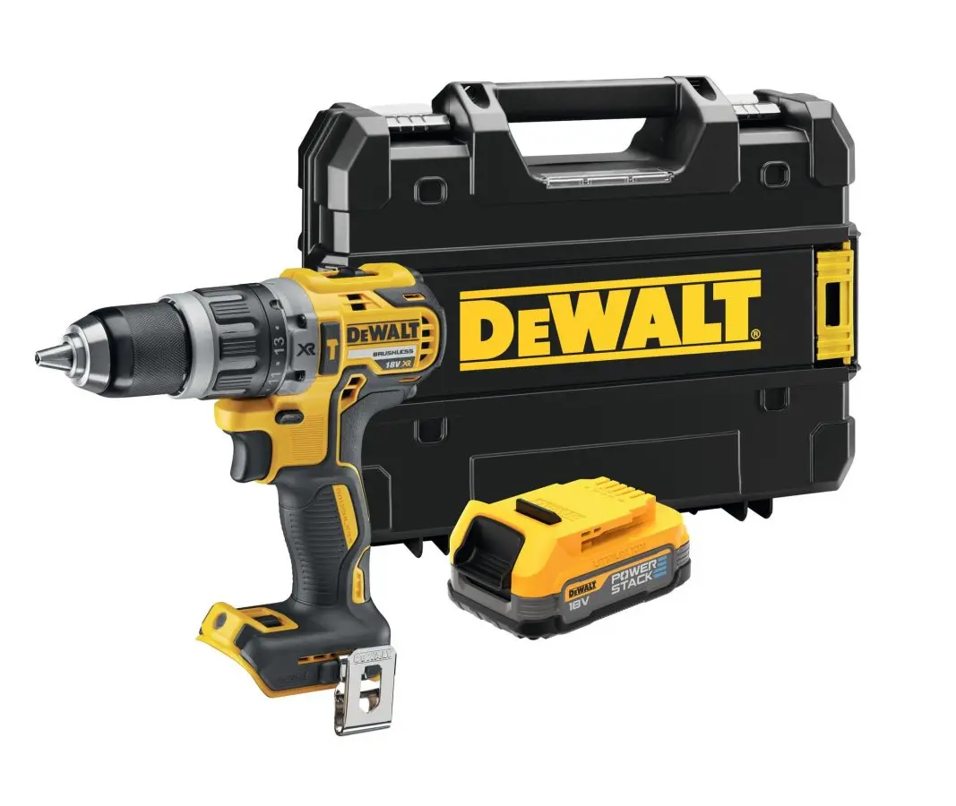 DeWALT - 18V AKU vrtací šroubovák s příklepem, 1x aku 1,7 POWERSTACK, bez nabíječky DCD796E1T