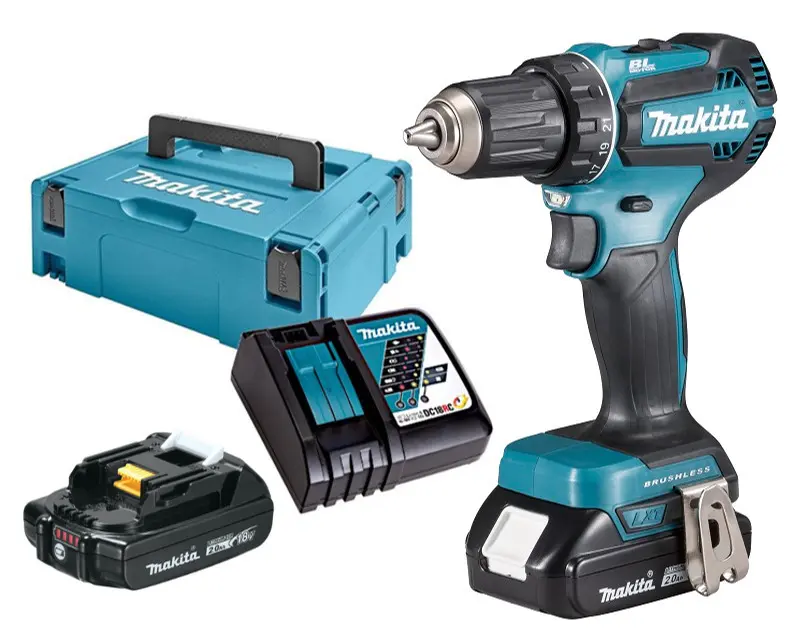 Makita - 18V AKU vrtací šroubovák, 2x aku 2,0 Ah, nabíječka DDF485RAJ
