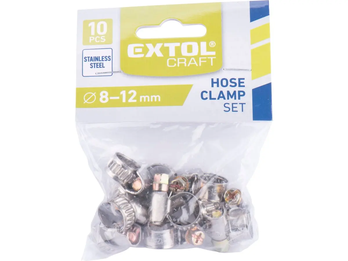 Hadicové spony Extol Craft nerez ocel (10 ks) pr. 8-12 mm