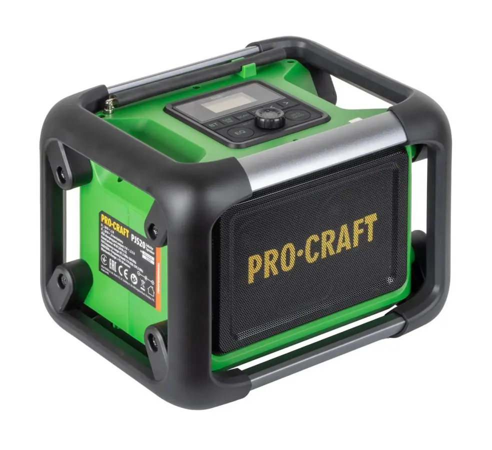 Procraft PJS20 20V - akumulátorové rádio (DAB+ / FM / Bluetooth 5.3), 80W (bez akumulátoru a nabíječky)