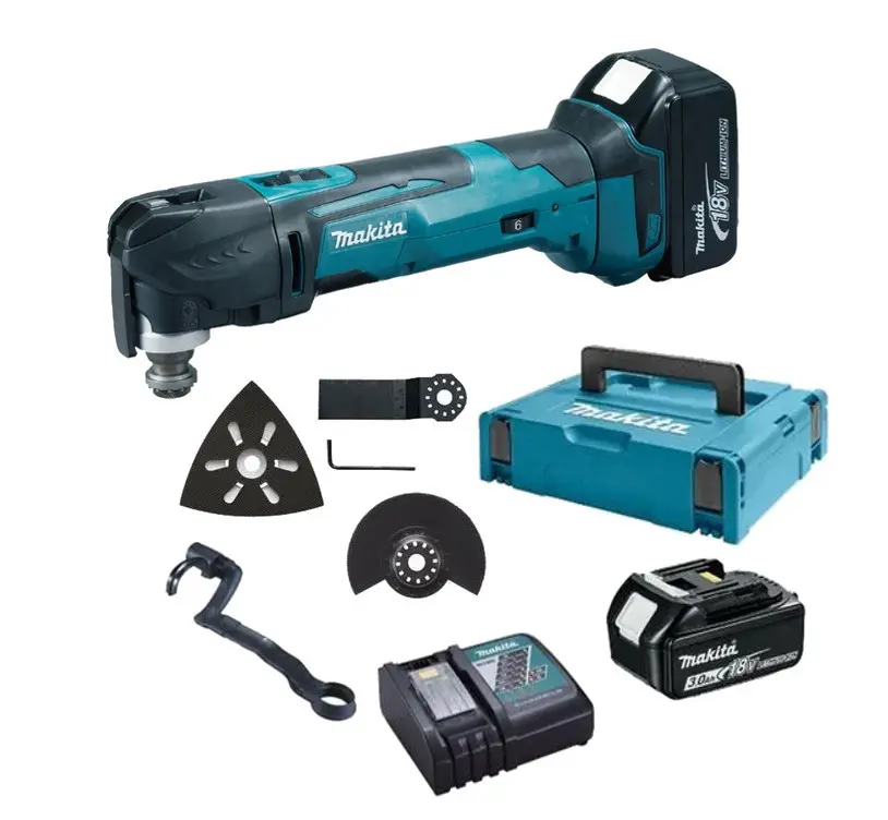 Makita - 18V AKU oscilační multibruska s příslušenstvím, 2x aku 3,0 Ah, nabíječka DTM51RFJX1