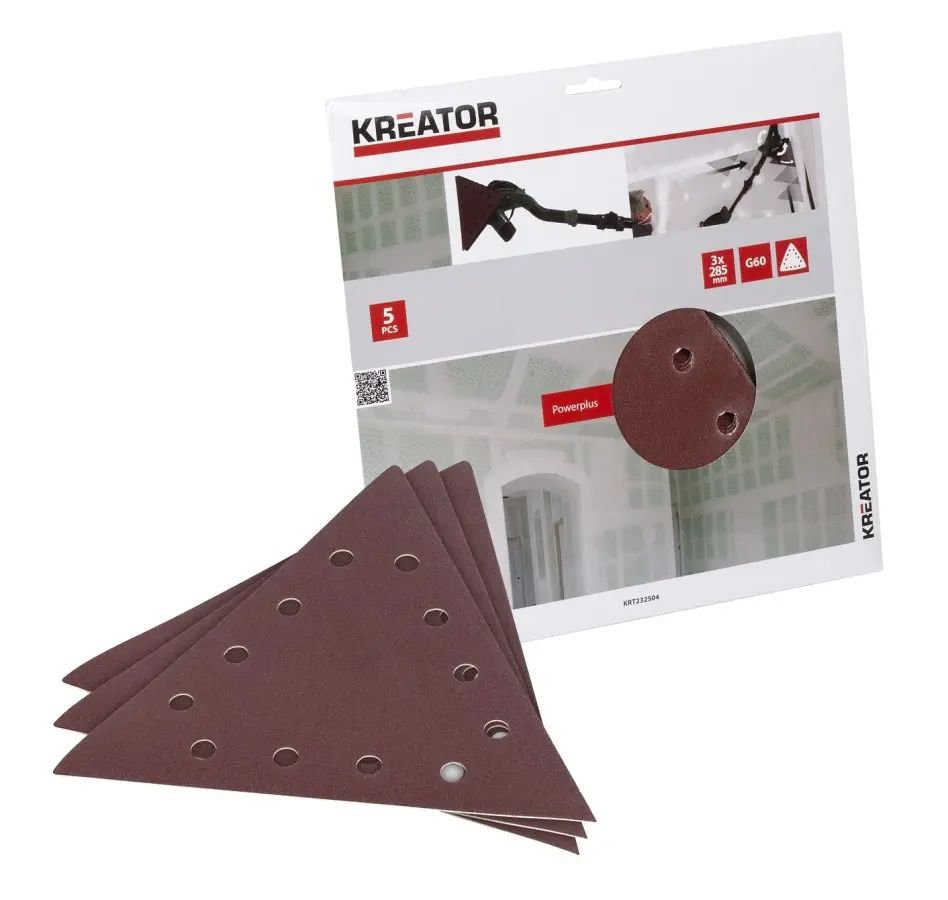 KREATOR KRT232504 trojúhelníkový brusný papír 3x285mm 5ks G60