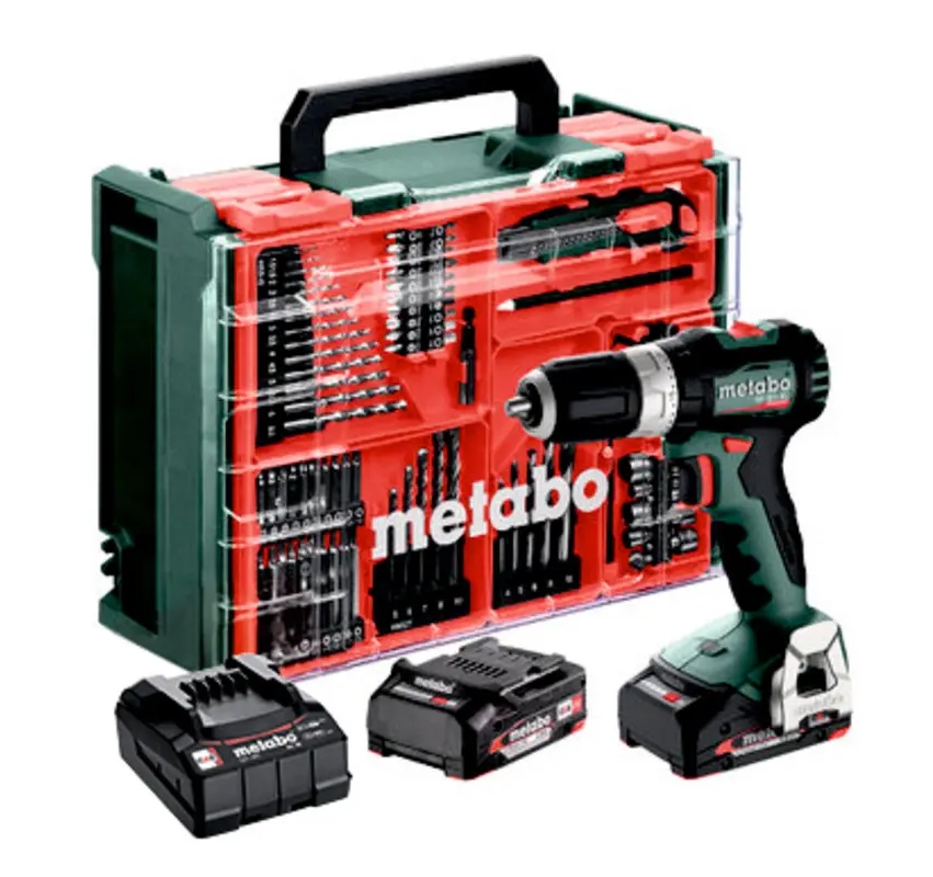 Metabo - 18V AKU vrtačka s příklepem a příslušenstvím, 2x aku 2,0 Ah Li-Power, nabíječka 613157710