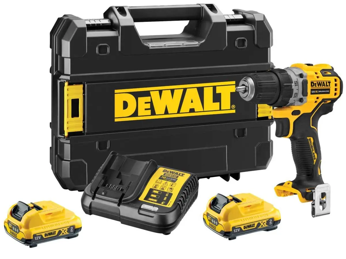 DeWALT DCD701D2 bezuhlíková aku vrtačka 12V 2,0Ah