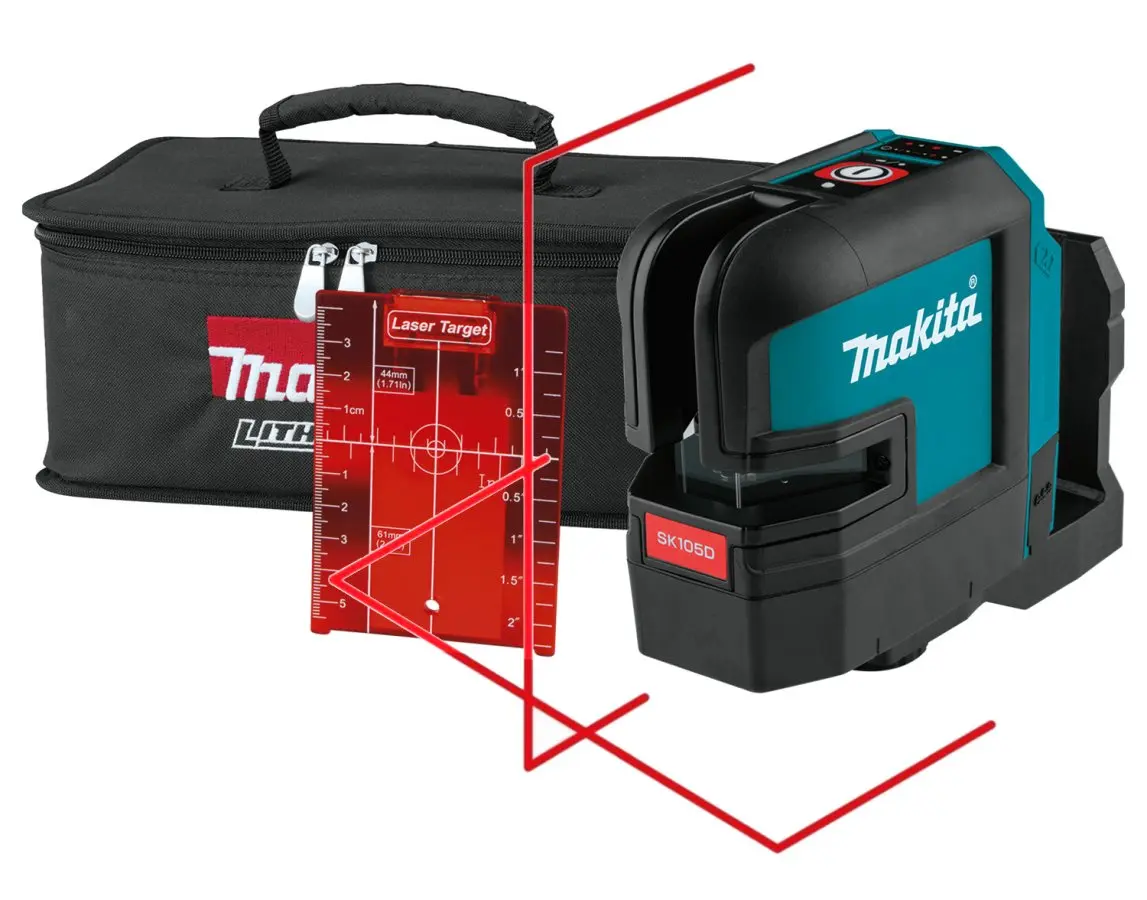 Makita - 12V AKU červený křížový laser, bez baterie a nabíječky SK105DZ