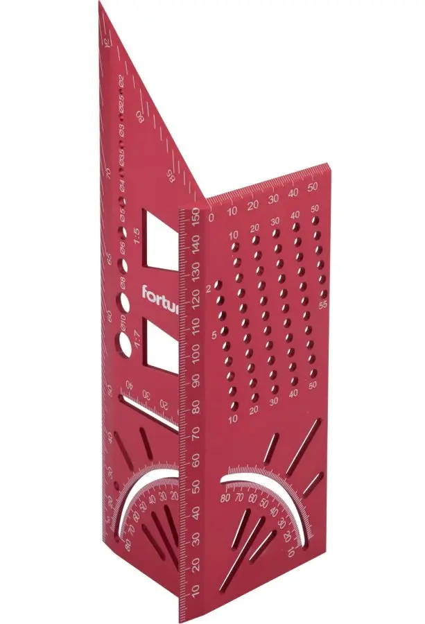 FORTUM 4784104 úhelník truhlářsky 3D víceúčelový, 215x72x63mm AL