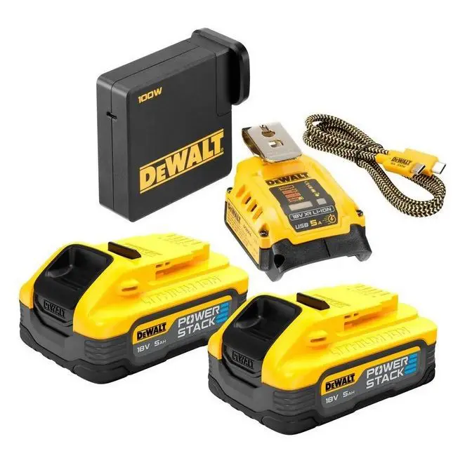 DeWALT DCB094H2 nabíjecí sada POWERSTACK 2x akumulátor 18V 5Ah XR LiIon USB-C, ORIGINÁL