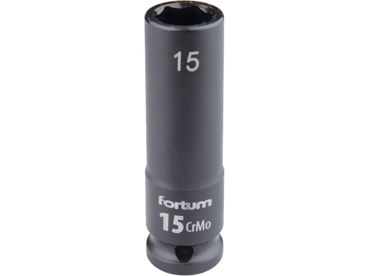 FORTUM 4703215 hlavice 1/2" nástrčná 15mm úderová průmyslová 78mm prodloužená CrMoV