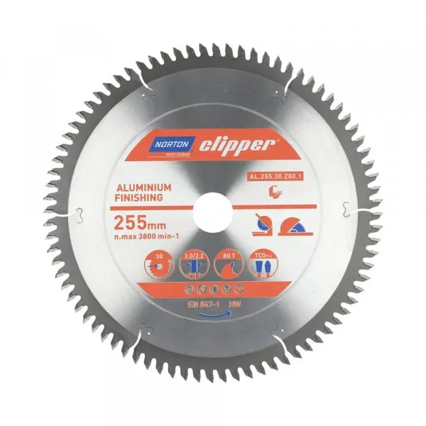 NORTON clipper 255x30mm 80z TCGneg pilový kotouč na hliník
