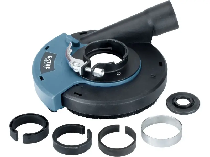 Kryt odsávací pro broušení úhlovou bruskou, O125mm s kartáčovým věncem EXTOL PREMIUM 8807020