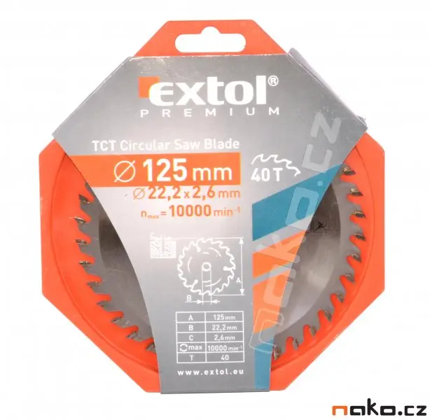 EXTOL PREMIUM EXTOL pilový kotouč s SK plátky 125x2,2x22,2 (8803207)