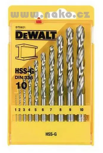 DeWALT - 10dílná sada vrtáků do kovu DT5921