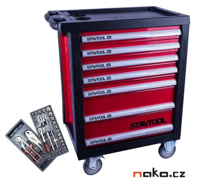 STAVTOOL PWT220B vybavený dílenský montážní vozík, 234 dílů