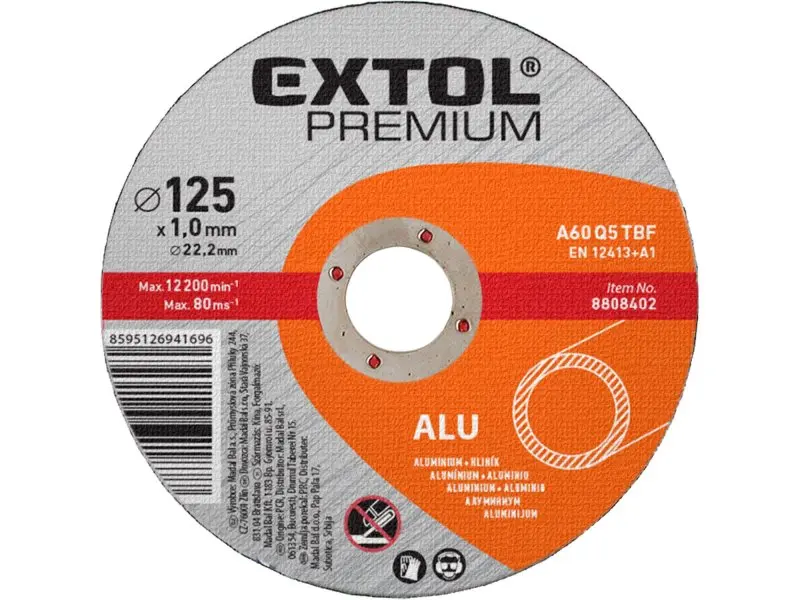 Řezné kotouče na hliník EXTOL PREMIUM ø 125x1x22,2 mm