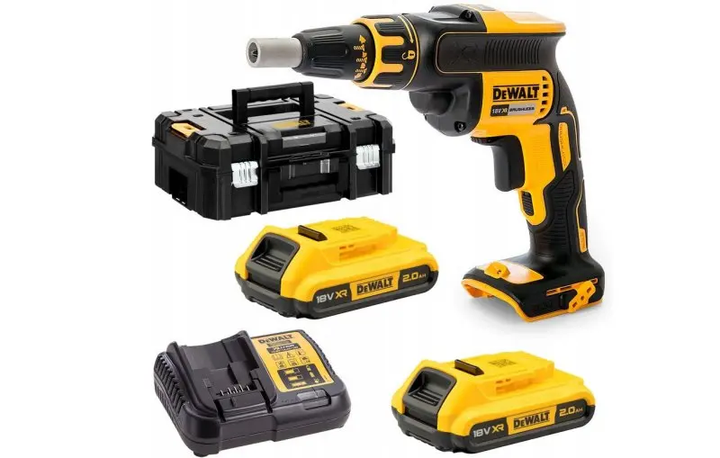 DeWALT - 18V AKU sádrokartonářský šroubovák, 2x aku 2,0 Ah XR, nabíječka DCF620D2