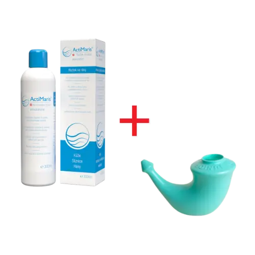 ActiMaris Sensitiv roztok 300 ml + Rhino Horn konvička na výplach nosu pro děti